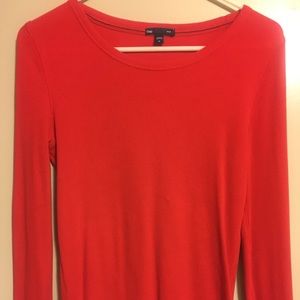 Red Thermal Gap Long Sleeve Top